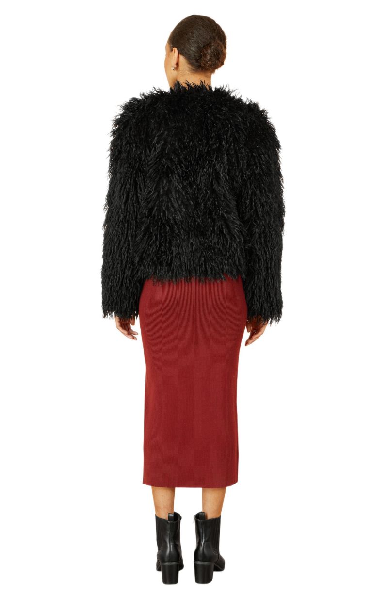 Women's Fluffy Cropped Faux Fur Coat
