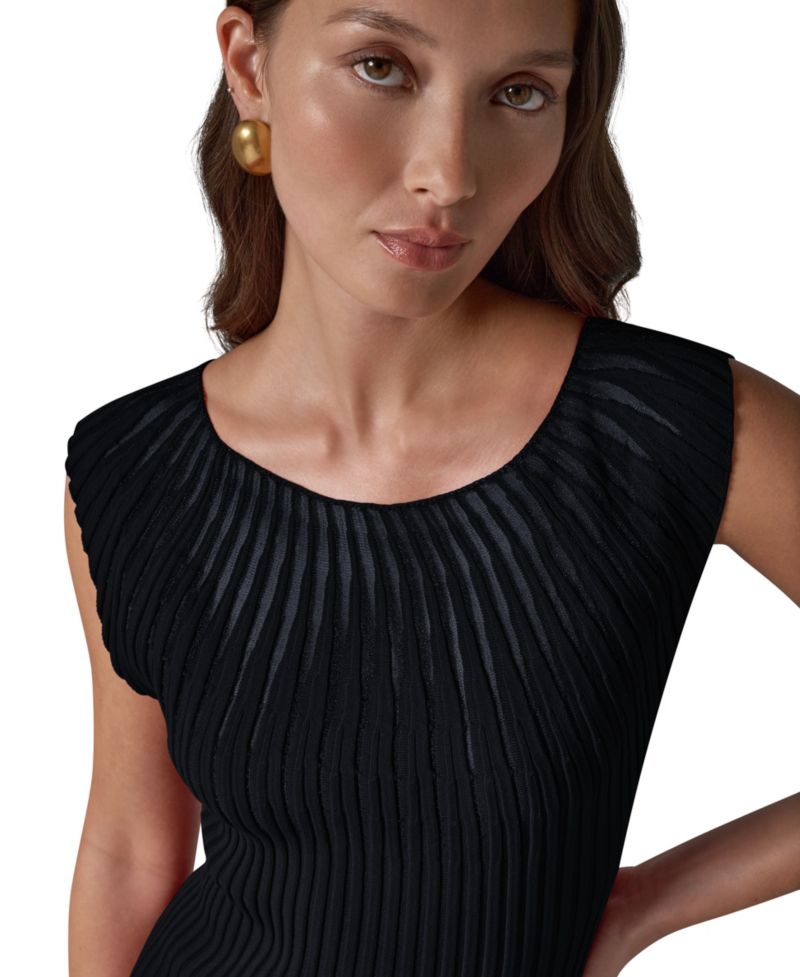 Women's Crewneck Sleeveless Ribbed Pullover Sweater