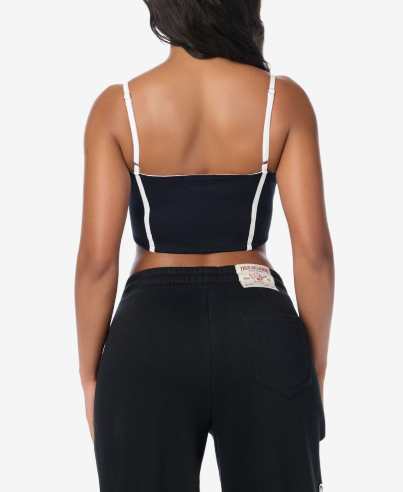 Women's Embroidery Fleece Bustier Top
