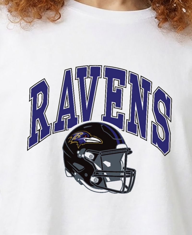 Women's Baltimore Ravens Boyfriend Cropped T-Shirt