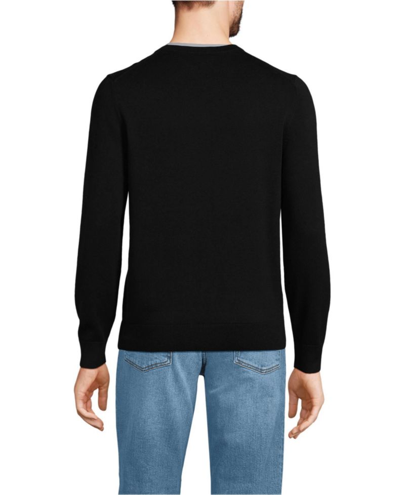 Men's Fine Gauge Cotton V Neck Sweater
