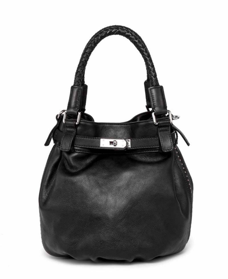 Pumpkin Small Leather Crossbody Bucket Bag