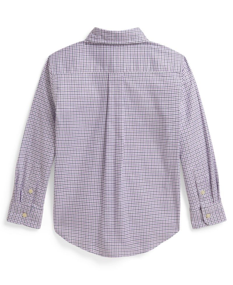Boys' 2T-7 Checked Performance Oxford Shirt