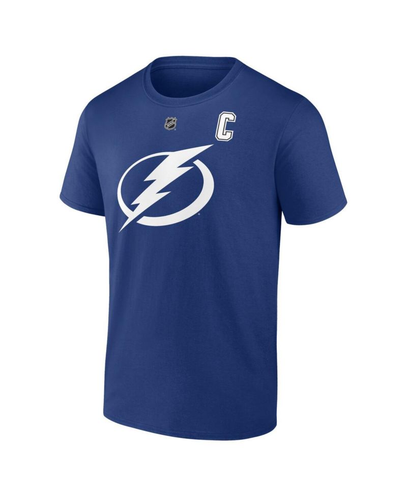 Men's Victor Hedman Blue Tampa Bay Lightning Authentic Stack Name & Number T-Shirt