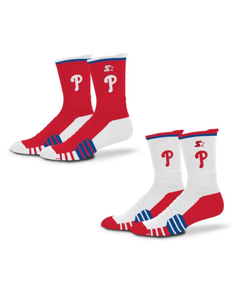 Men's and Women's 2 Pack Red/White Philadelphia Phillies Breakaway Crew Socks