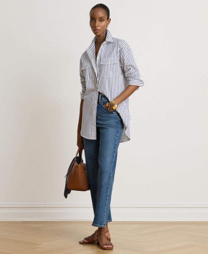 Women's Striped Collared Shirt