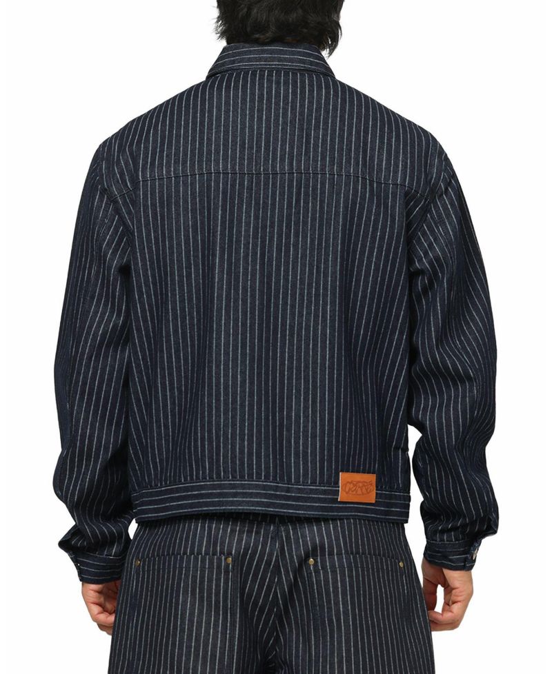 Men's Lockout Pinstripe Canvas Zip-Front Jacket
