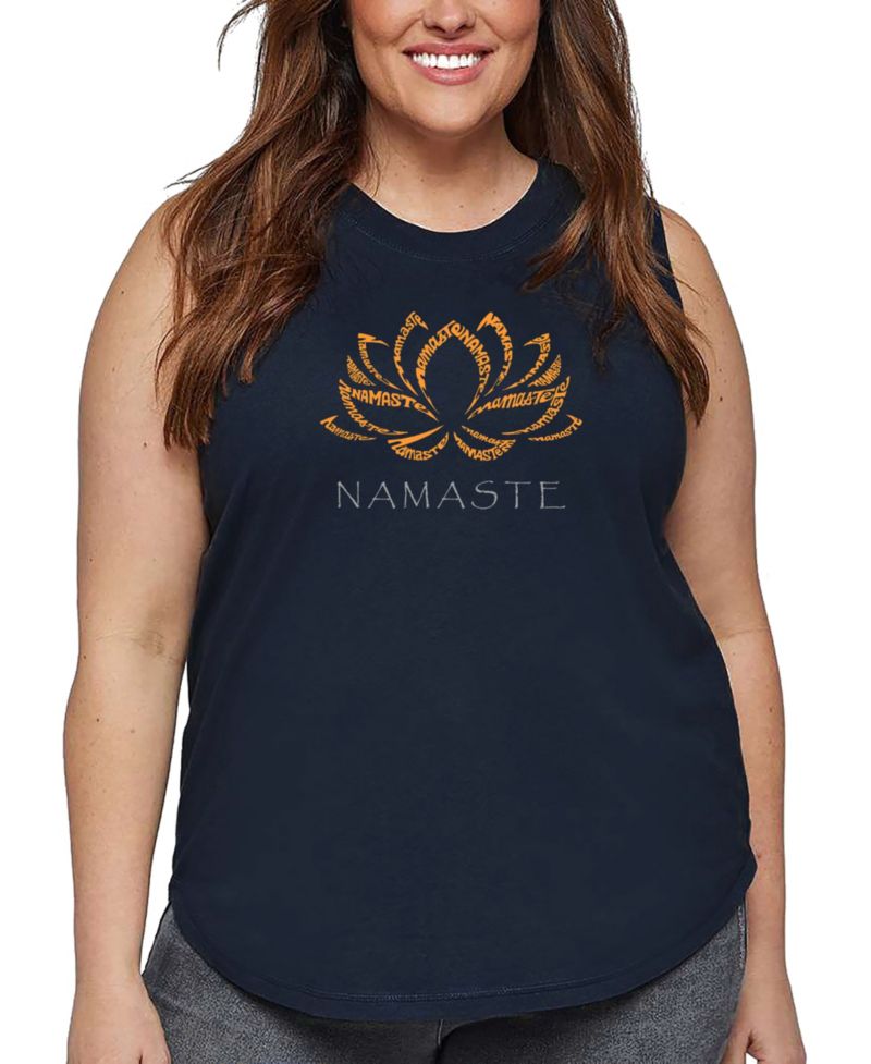 Plus Size Namaste Word Art Tank Top
