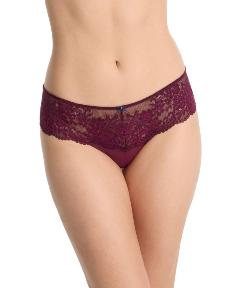 Floral-Print Low-Rise Captivate Lace Bikini Panty