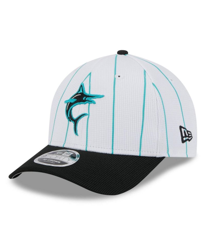 Men's White/Black Miami Marlins 2025 Batting Practice 9FORTY M-Crown Adjustable Hat