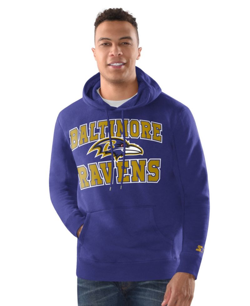Men's Purple Baltimore Ravens Hoodie and Cuffed Knit Hat Combo Pack