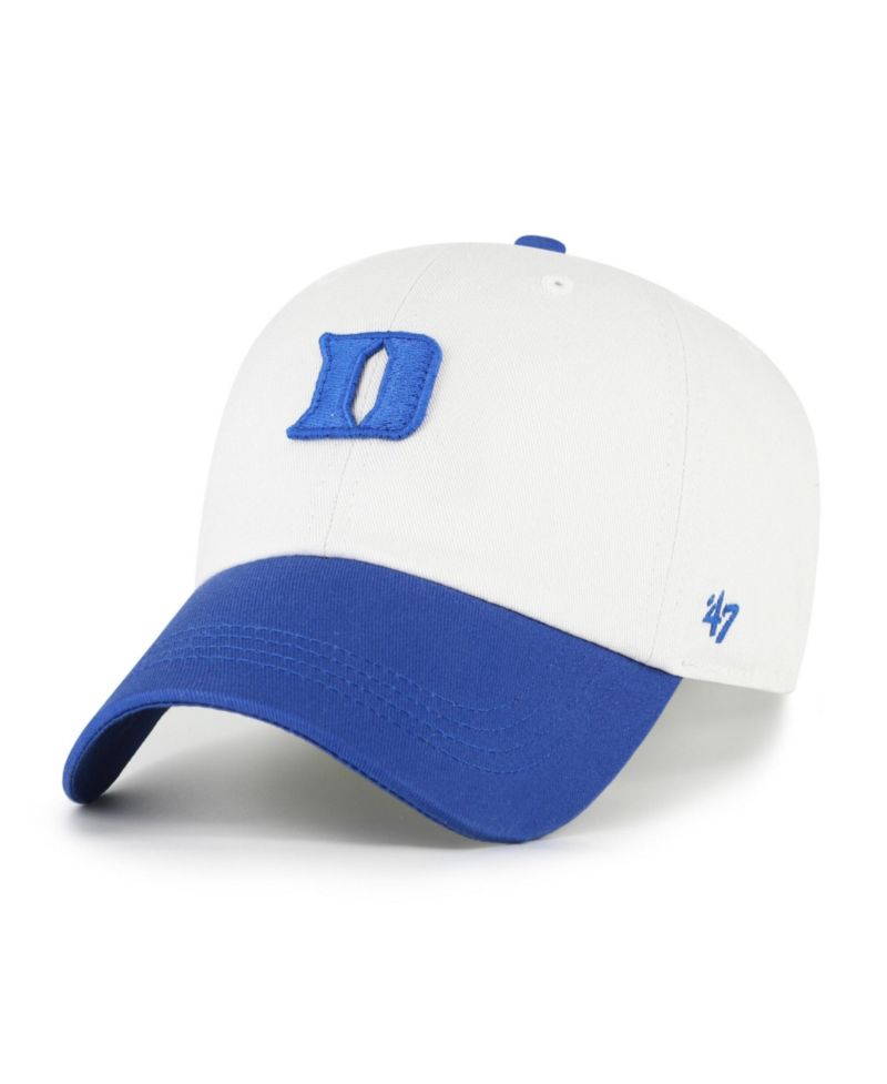 Men's '47 White/Royal Duke Blue Devils Contemporary Basics Two Tone Clean Up Adjustable Hat