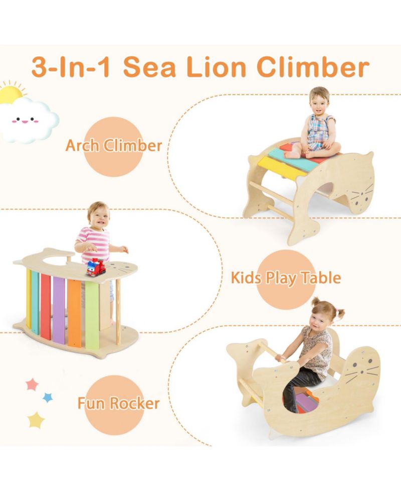 7-in-1 Height-Adjustable Indoor Climbing Toys with Reversible Ramp, 7-Piece Set