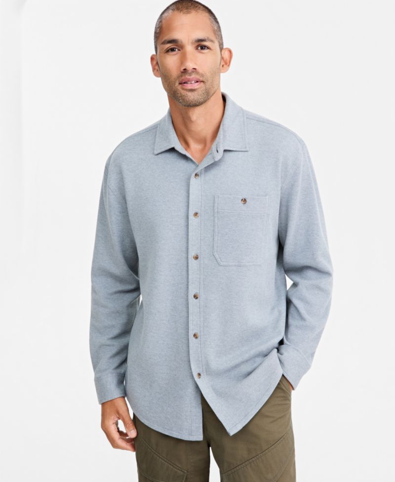Men's Heather-Knit Long-Sleeve Shirt