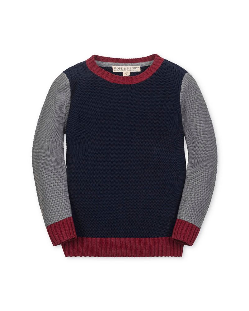 Hope and Henry Little and Big Boys' Organic Long Sleeve Crewneck Pullover Sweater