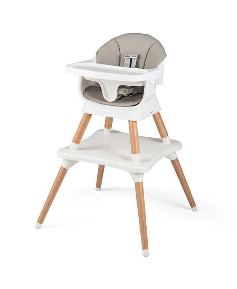 Convertible Wipe Clean Wooden Beech Legs High Chair