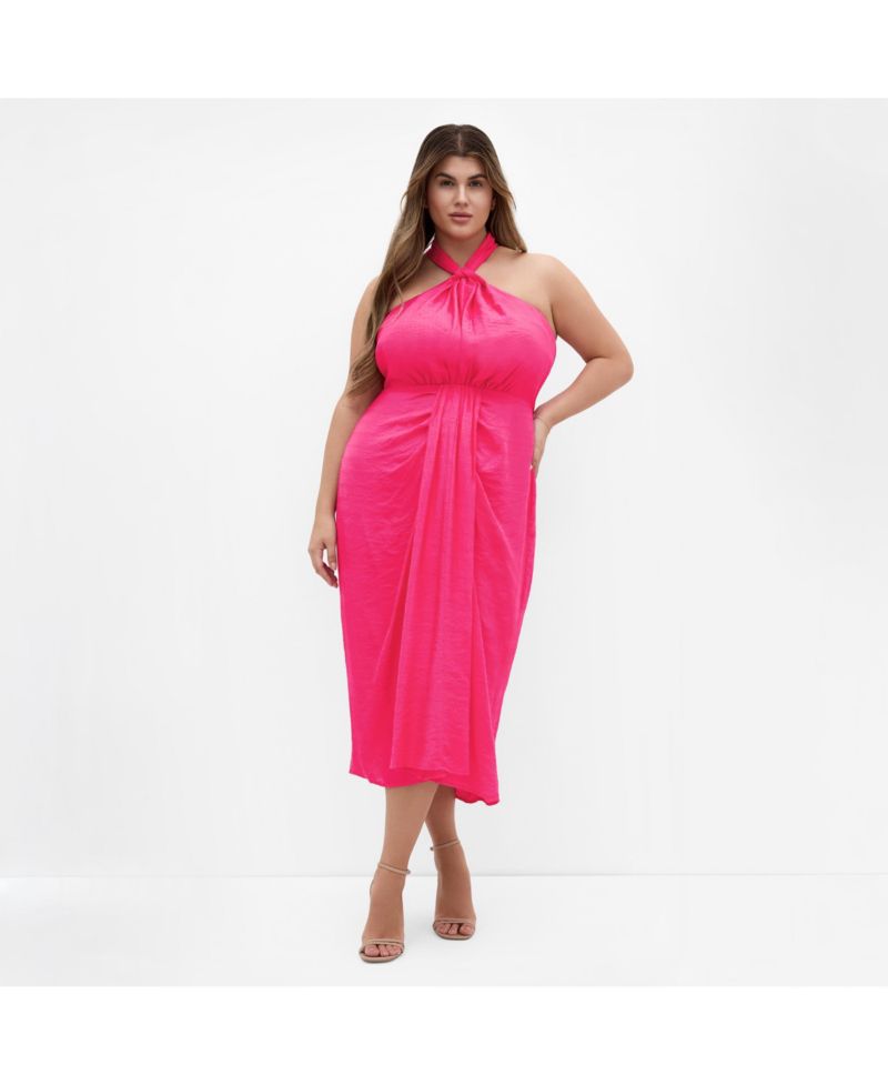 Women's Briella Halter Twist Front Midi Dress