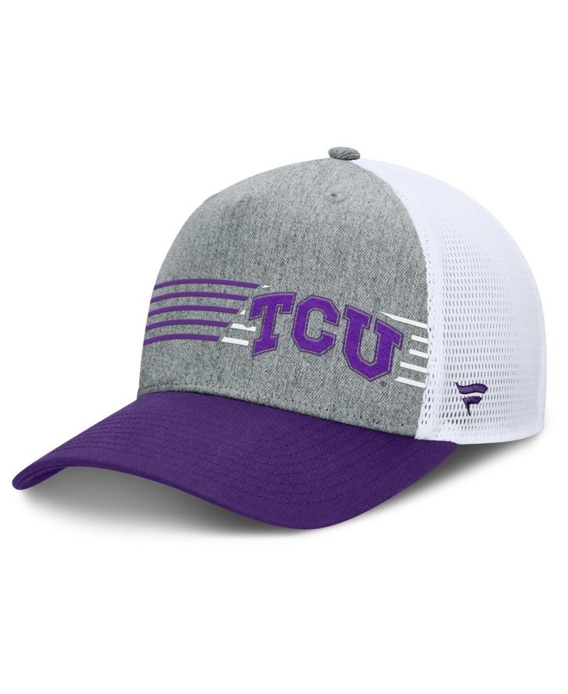 Men's Heather Gray/Purple TCU Horned Frogs Profile Trucker Adjustable Hat