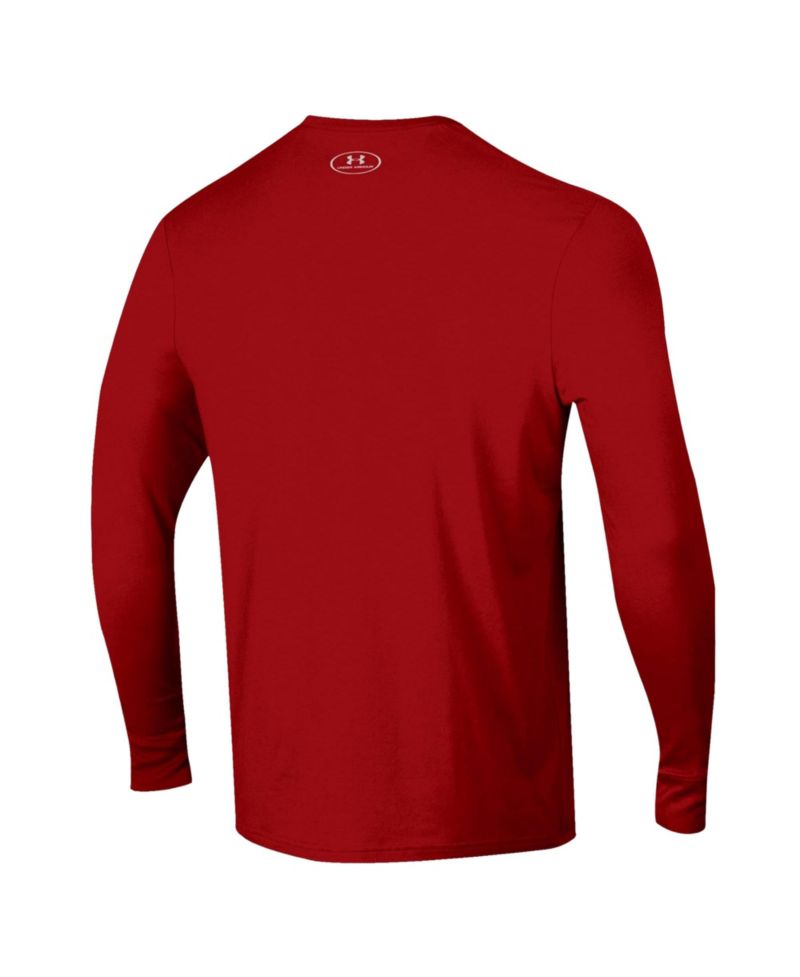 Men's Red Wisconsin Badgers 2026 Sideline Performance Cotton Long Sleeve T-Shirt
