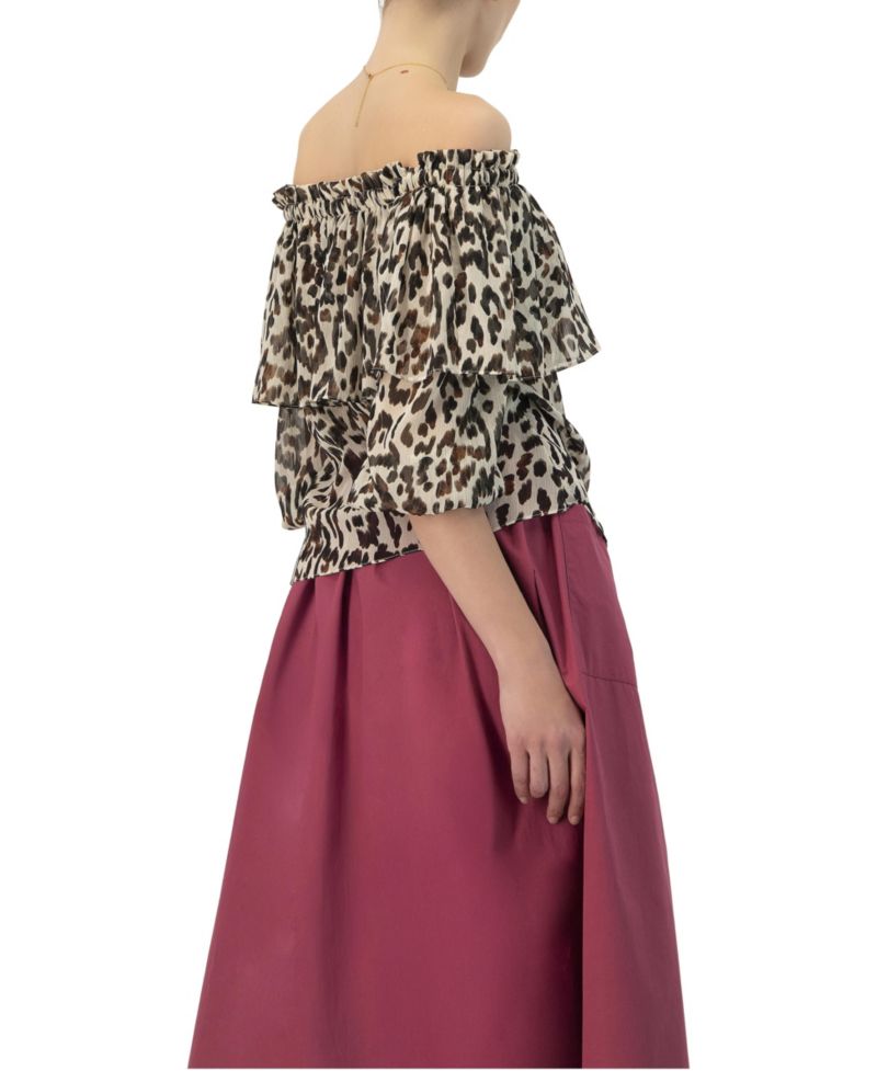 Women's Bardot Animal Print Blouse