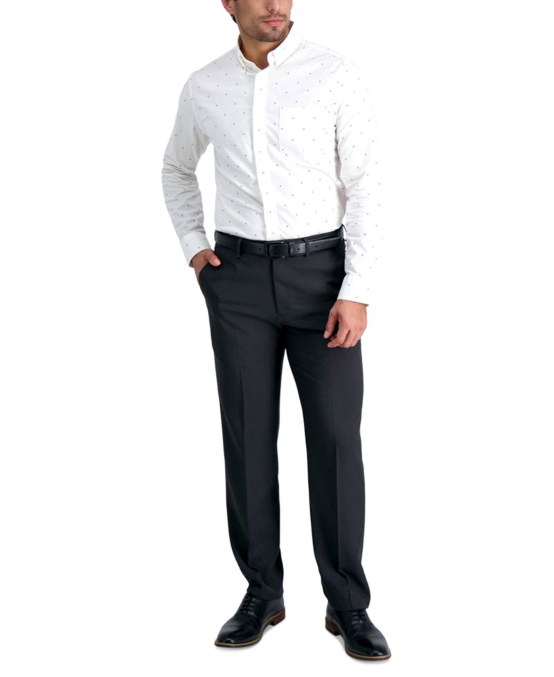 Men’s Premium Comfort Straight-Fit 4-Way Stretch Wrinkle-Free Flat-Front Dress Pants