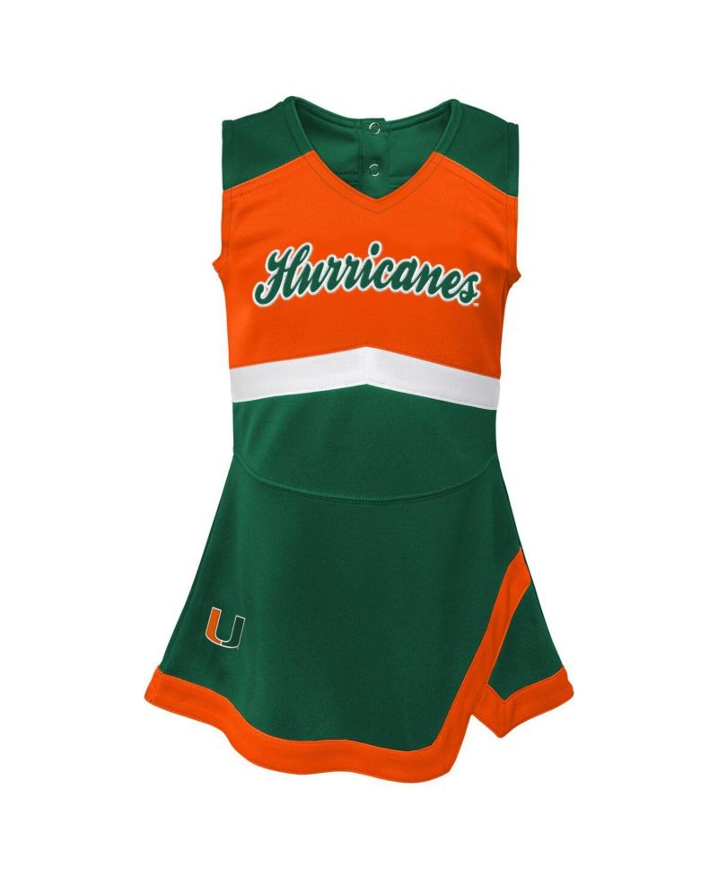 Big Girls Green Miami Hurricanes Cheer Captain Jumper Dress