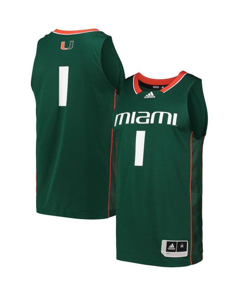 Men's Number 1 Miami Hurricanes Team Swingman Basketball Jersey