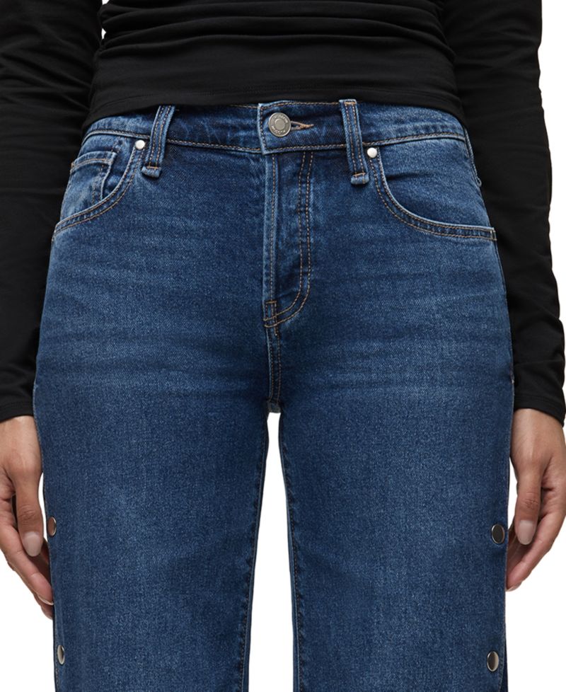 Women's Rosie High-Waisted Side-Snap Wide-Leg Jeans