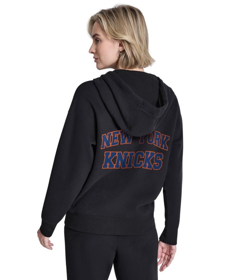 Women's New York Knicks Metallic Bubble Logo Full-Zip Hoodie