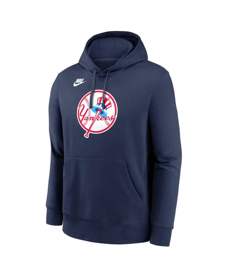 Men's Navy New York Yankees Cooperstown Collection Logo Club Pullover Hoodie