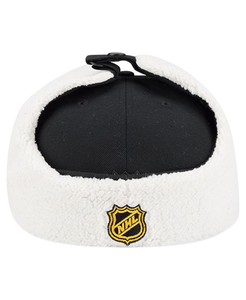 Men's Black Boston Bruins Injection Dog Ear Classic Fitted Hat