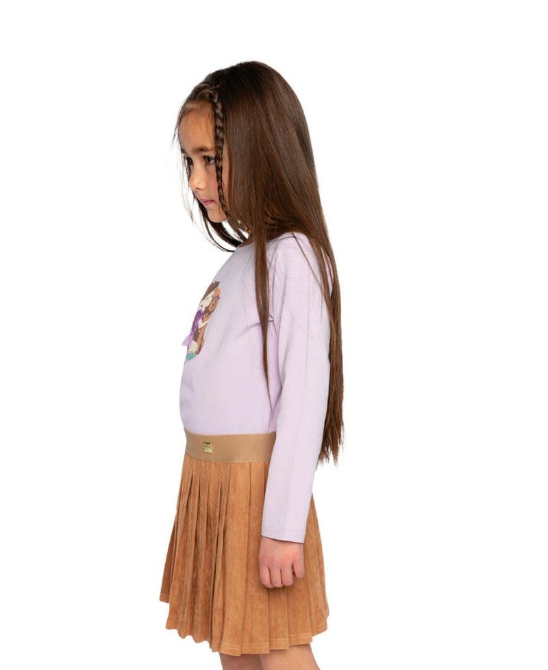 Big Girls (6-12) Long Sleeve Cotton T-Shirt Lavender