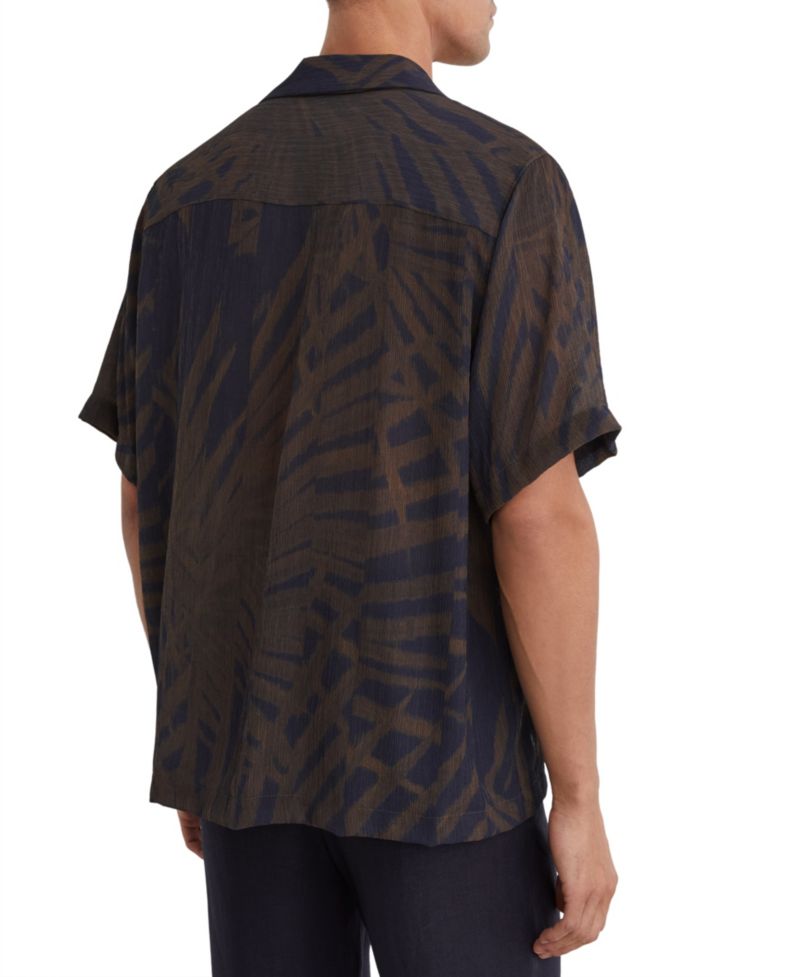 Men's Shindora Pliss&eacute; Printed Cuban-Collar Shirt