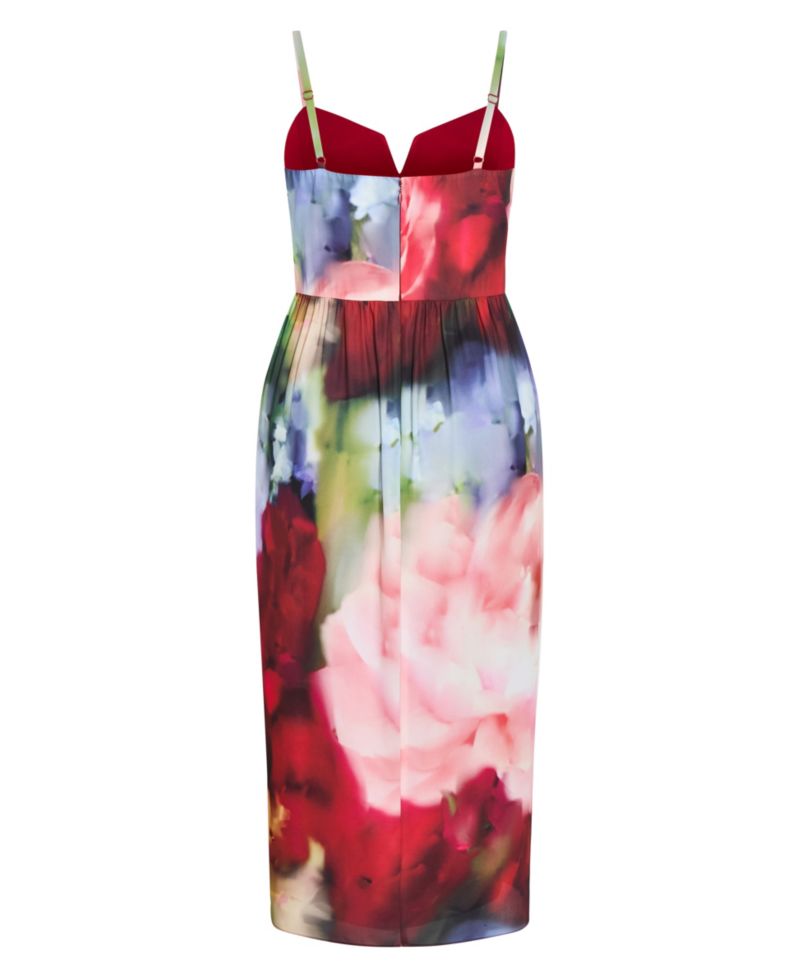 Women's Sassy Floral Print Tulip Midi Dress