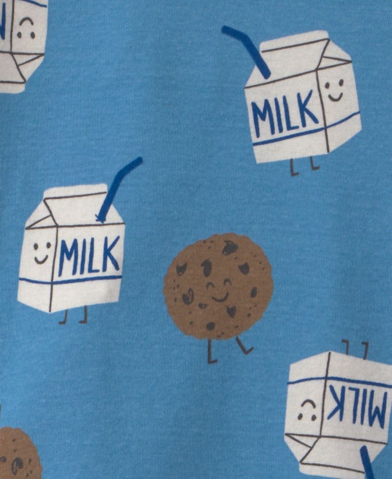 Baby Boys' Milk & Cookies 100% Cotton Snug Fit Pajama, 4-Piece Set