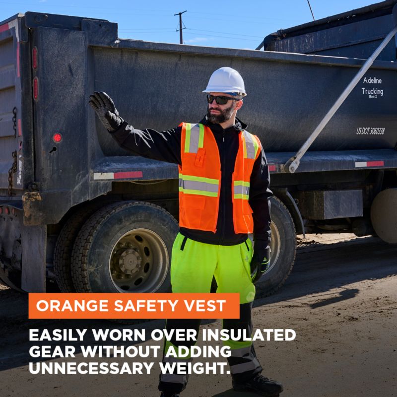 Big & Tall Hi Vis Orange Safety Work Vest
