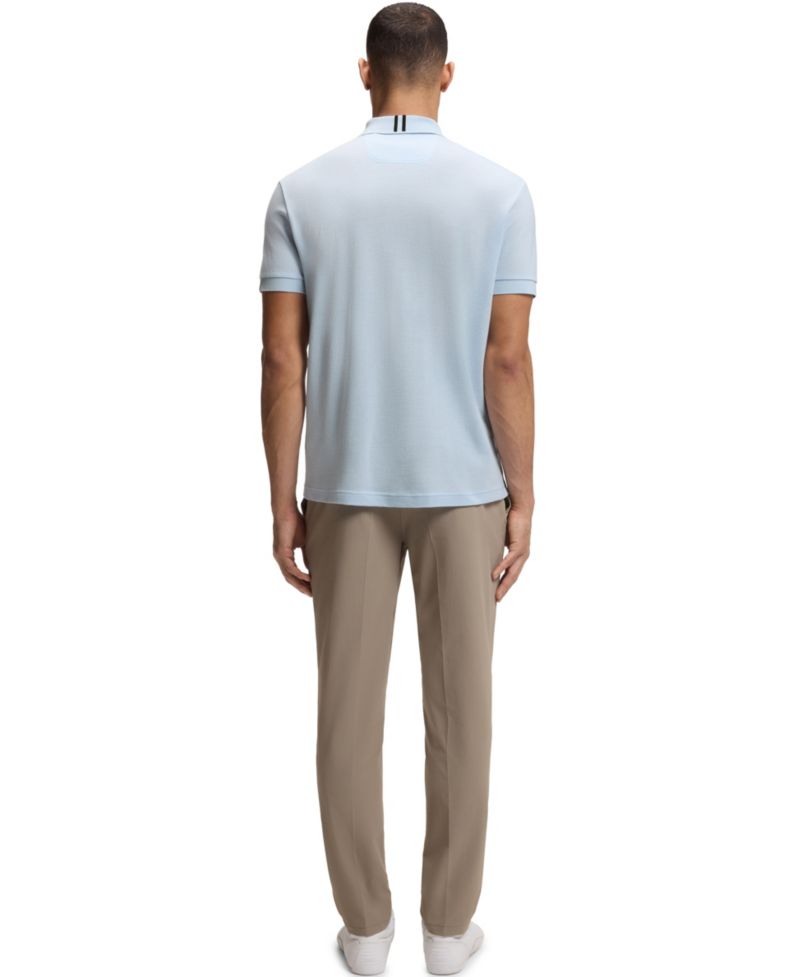 BOSS by Men's Waffle Jacquard Zip-Neck Polo Shirt