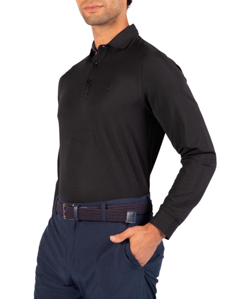 Men's Micro Grid Long Sleeve Performance Polo