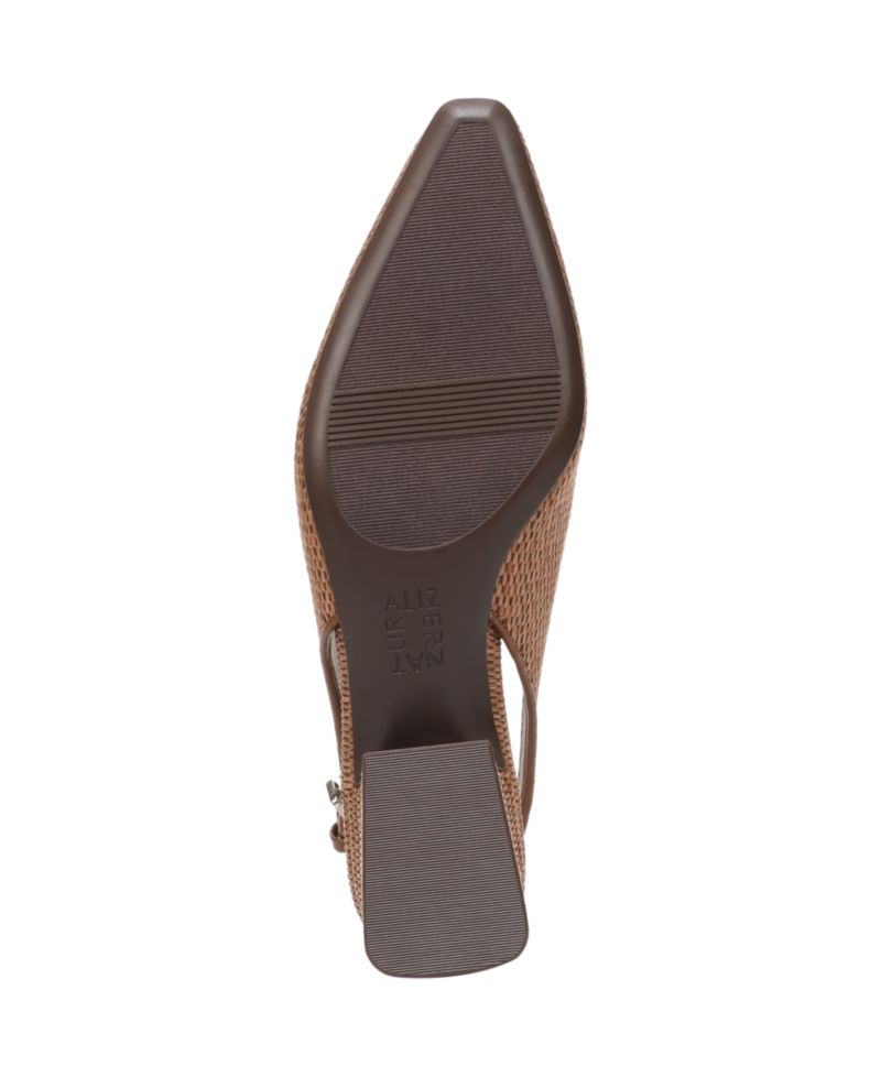 Women's Ginger 2 Snip Toe Asymmetrical Low Block Heel Slingbacks