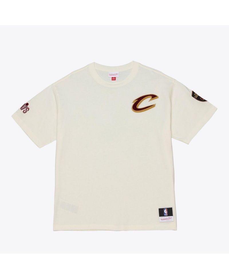 Men's Cream Cleveland Cavaliers Hardwood Classics Chainstitch Premium T-Shirt