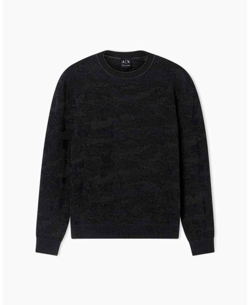 Men's Jacquard Camouflage Mercerized Cotton Sweater