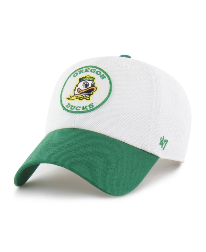 Men's and Women's '47 White/Green Oregon Ducks Pique Patch Clean Up Adjustable Hat