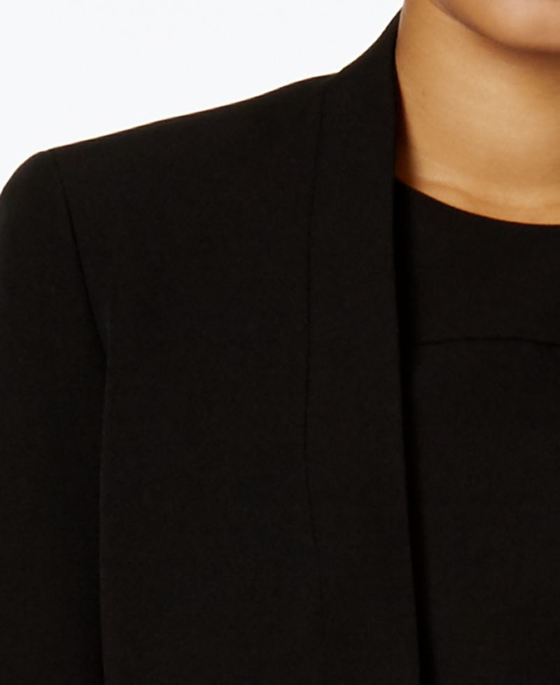 Missy Executive Collection Shawl-Collar Sleeveless Sheath Dress Suit Set