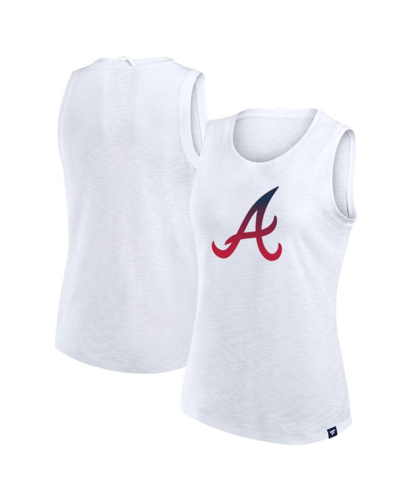 Women's White Atlanta Braves Activate Slub Tank Top