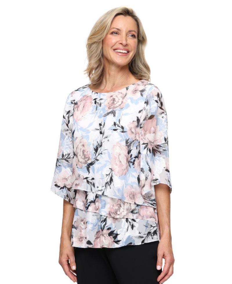 Petite Printed Burno Boat Neck Top