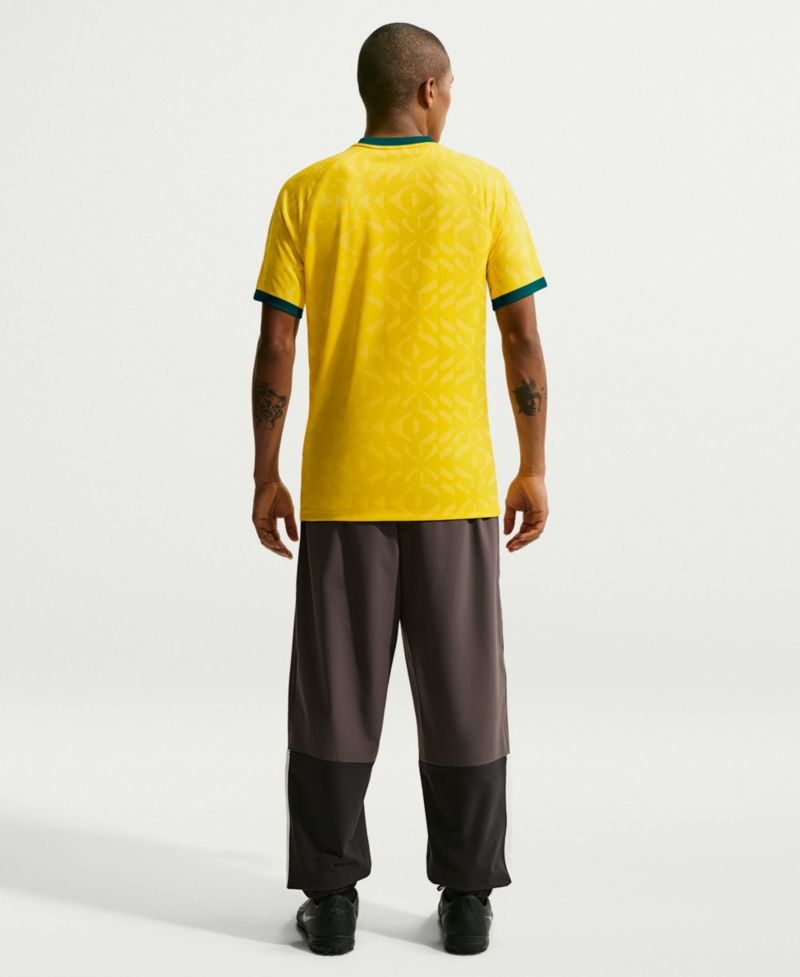 Men's Yellow Brazil National Team Home Sublimated Dri-FIT Soccer Top