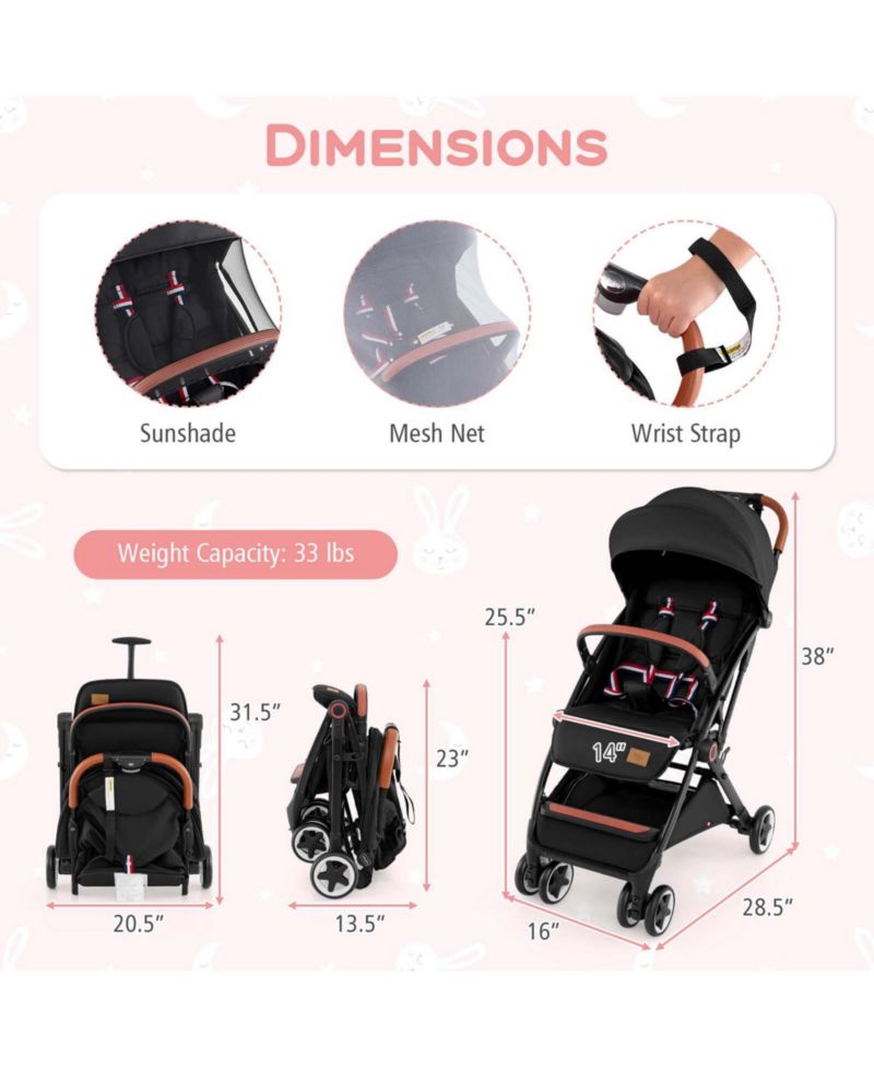 Lightweight Baby Stroller Aluminium Frame for Home Office Use