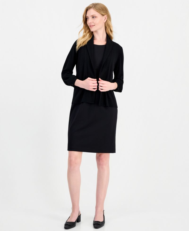 Women's Turn Back Collar Kissing Frt Shawl Collar Open Front Cardigan