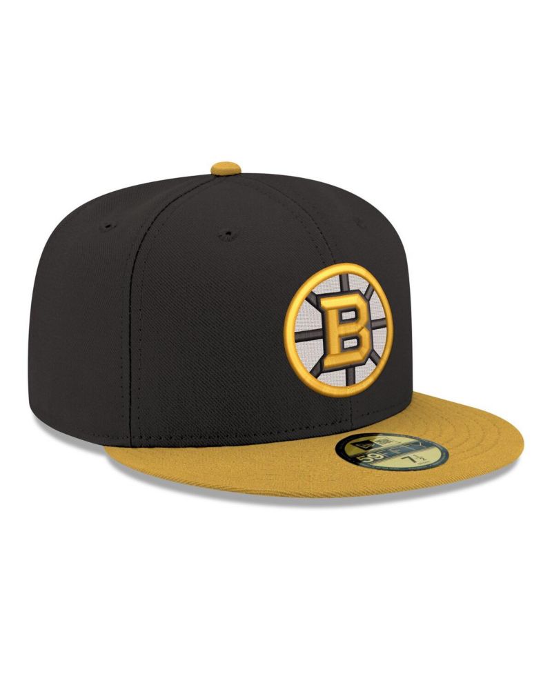 Men's Black Boston Bruins Core Logo Two-Tone 59FIFTY Fitted Hat