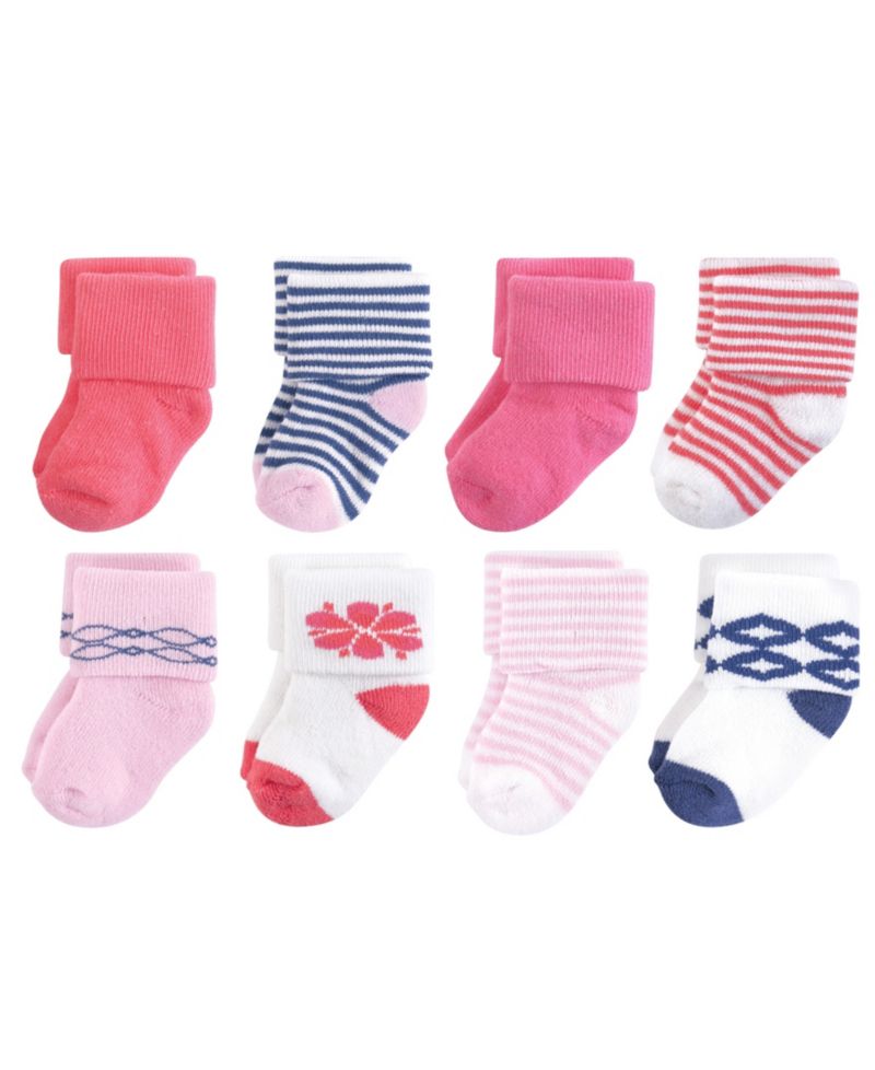 8Pk Natural Terry Socks